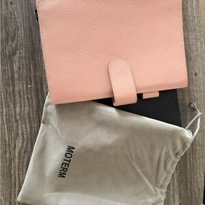 Moterm Pink Leather Planner With Snap Closure